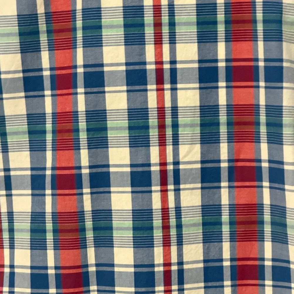 J. Crew Men's Red and Blue Plaid Casual Shirt NWOT XL